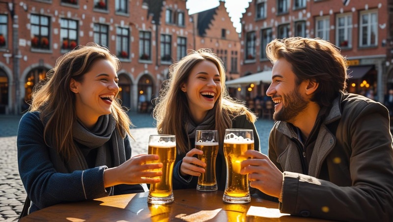 ベルギービールを楽しむ人たち