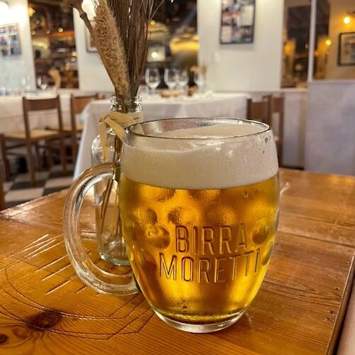 モレッティの生ビール